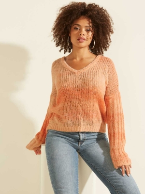 Apricot Multicolor Women's GUESS Ariane Sweaters | USA74HQVMB