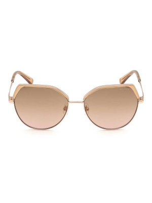 Apricot Women's GUESS Geometric Sunglasses | USA74KUEWD