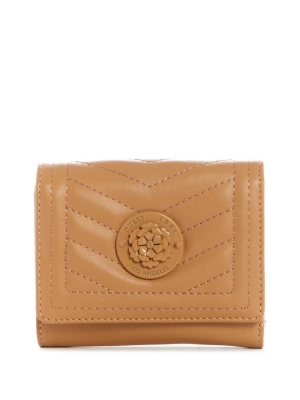 Beige Women's GUESS Lida Trifold Wallets | USA28XIWRP