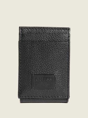 Black Men's GUESS Bishop Magnetic Fold Wallets | USA89NYGBW