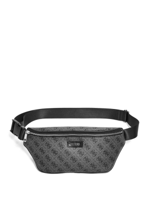 Black Men's GUESS Don Logo-Print Belt Bags | USA83MXPYB