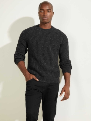 Black Men's GUESS Lester Hunter Jumper Sweaters | USA94GLHQM