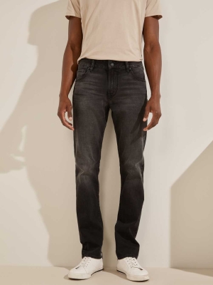 Black Men's GUESS Slim Tapered Jeans | USA78IBKLH