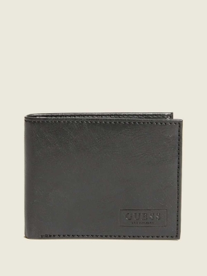 Black Men's GUESS West Passport Case Wallets | USA57MUATK