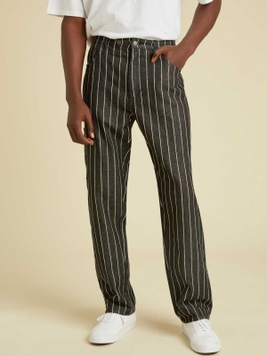 Black Wash Men's GUESS Originals Pinstripe Carpenter Jeans | USA81STBNU