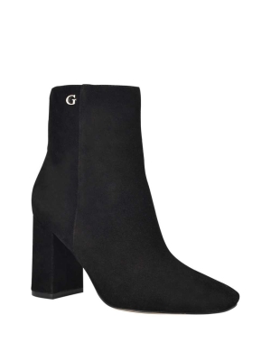 Black Women's GUESS Adelia Faux-Suede Ankle Booties | USA07ZJYRI