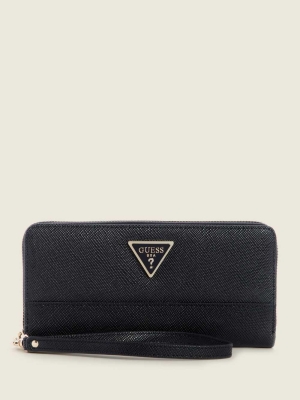 Black Women's GUESS Cordelia Zip-Around Wallets | USA15PKGSJ