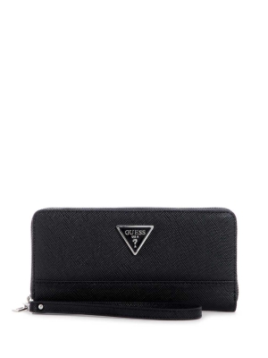 Black Women's GUESS Cordelia Zip-Around Wallets | USA56NSMDV