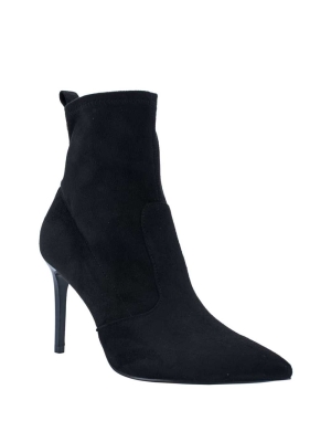 Black Women's GUESS Dafina Faux-Suede Sock Booties | USA25HPOQR