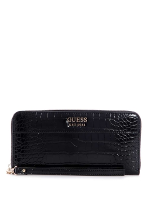 Black Women's GUESS Katey Zip-Around Crossbodies | USA29ZDILS