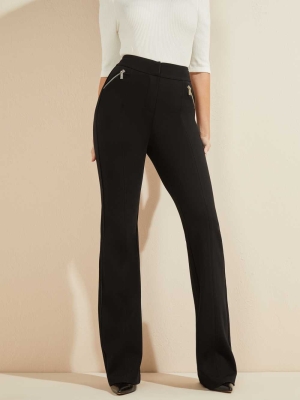 Black Women's GUESS Ponte Pants | USA31CBPAV