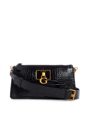 Black Women's GUESS Stephi Mini Crossbodies | USA24EYMQJ