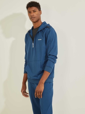 Blue Men's GUESS Eco Hal Hoodies | USA21JAYDZ