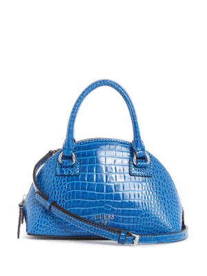 Blue Women's GUESS Shilah Small Dome Crossbodies | USA08DFALJ