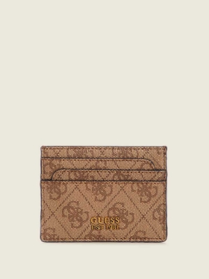 Brown Flower Women's GUESS Noelle Card Holder Wallets | USA07ISFWD