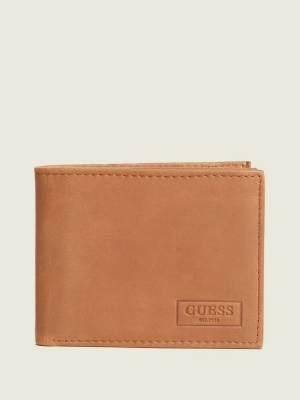 Brown Men's GUESS West Passport Case Wallets | USA52JKHMP