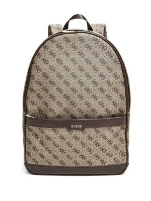 Brown Women's GUESS Kevin Logo-Print Backpacks | USA60FVSTB