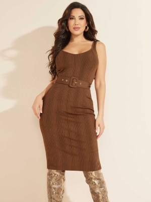 Brown Women's GUESS Leon Dresses | USA87FHNDX