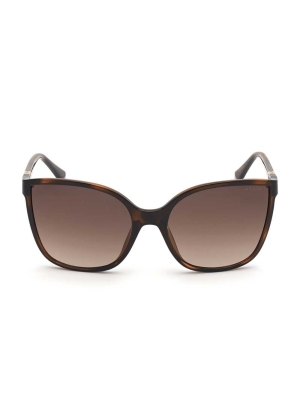 Brown Women's GUESS Oversized Cat-Eye Sunglasses | USA10UJSOL