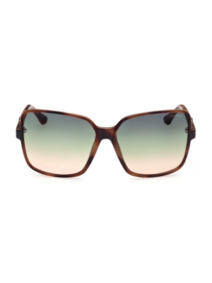 Brown Women's GUESS Oversized Square Logo Sunglasses | USA24KSTJI