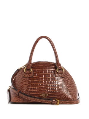 Brown Women's GUESS Shilah Small Dome Crossbodies | USA39FUSDK