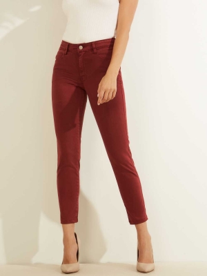 Burgundy Women's GUESS Pastel Sexy Curve Skinny Jeans | USA57AMLRN