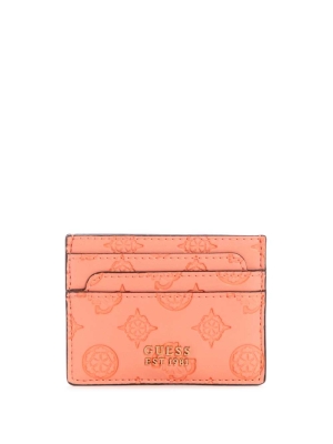 Coral Women's GUESS Bea Card Holder Wallets | USA61TQBUZ