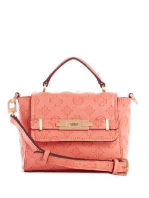 Coral Women's GUESS Bea Mini Top Handle Crossbodies | USA29XSIQN