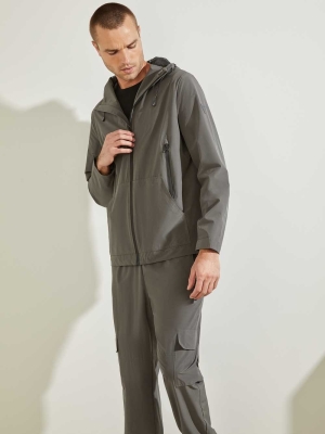 Dark Grey Men's GUESS Eco Kaden Hooded Jackets | USA39NMVPB