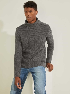 Dark Grey Men's GUESS Lynton Ski Turtleneck Sweaters | USA80JBIAQ