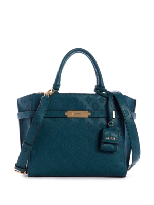 Deep Green Women's GUESS Bea Society Satchels | USA69CDOTF