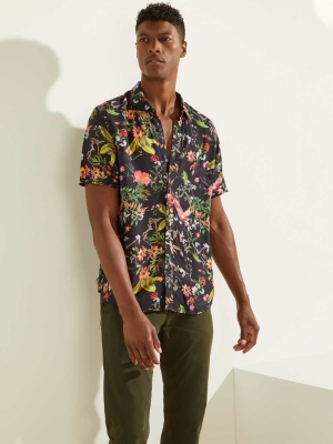 Flower Men's GUESS Eco Flower Market Shirts | USA09GVFNW