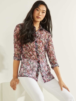 Flower Women's GUESS Clouis Blouse | USA29CHJEG