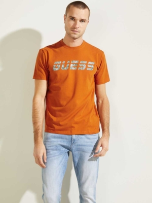 Gold Men's GUESS Eco Jake T-Shirts | USA12QLSPU