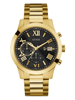 Gold Men's GUESS Gold-Tone Chronograph Watches | USA48GJXLH