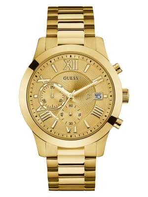 Gold Men's GUESS Gold-Tone Classic Watches | USA65CRVYA