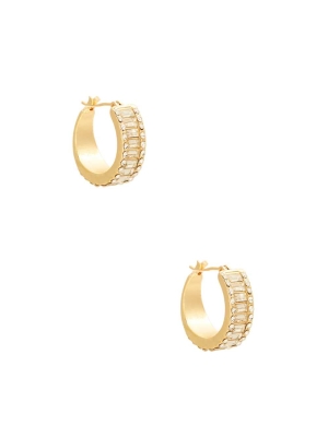 Gold Women's GUESS 14KT Baguette Hoop Earrings | USA47FBMYP