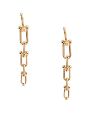 Gold Women's GUESS 14KT Ball Chain-Link Drop Earrings | USA95ODWXN