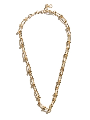 Gold Women's GUESS 14KT Ball Paperclip Chain Necklace | USA19GXNLS