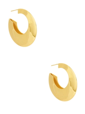 Gold Women's GUESS 14KT Curved Hoop Earrings | USA03XOAJQ