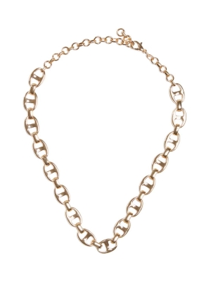 Gold Women's GUESS 14KT Mariner Chain Choker Necklace | USA03SAYNM