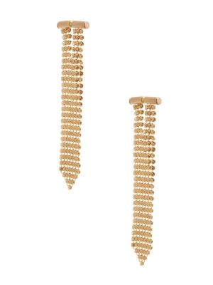 Gold Women's GUESS 14KT Plated Chainmail Earrings | USA41RDOIY