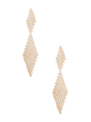 Gold Women's GUESS 14KT Plated Diagonal Earrings | USA87LCHVK