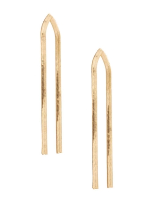 Gold Women's GUESS 14KT Plated Snake Chain Earrings | USA97ABDUX