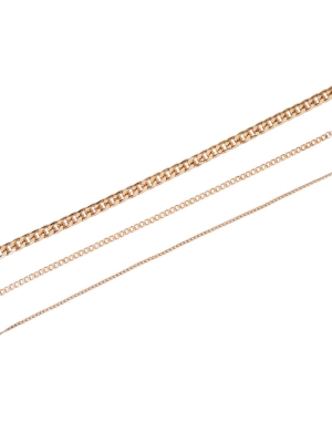 Gold Women's GUESS Gold-Tone Chain-Link Choker Set Necklace | USA21VFWEN