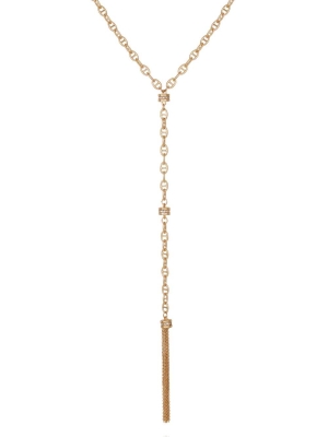 Gold Women's GUESS Gold-Tone Chain Y Necklace | USA96YXHKA