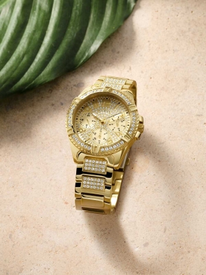 Gold Women's GUESS Gold-Tone Multifunction Watches | USA57KCLHB