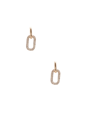 Gold Women's GUESS Pavé Square Hoop Earrings | USA02QTYOG