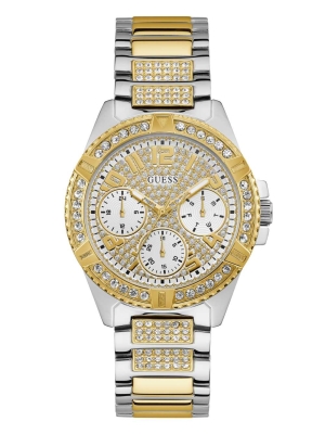 Gold Women's GUESS Sport Two-Tone Watches | USA51ARYSU