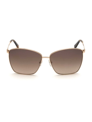 Gold Women's GUESS Square Metal Sunglasses | USA07UJQOZ